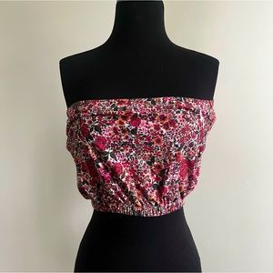 Top shop floral strapless top NWT